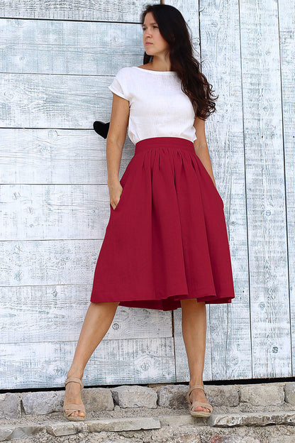 Czech linen midi skirt