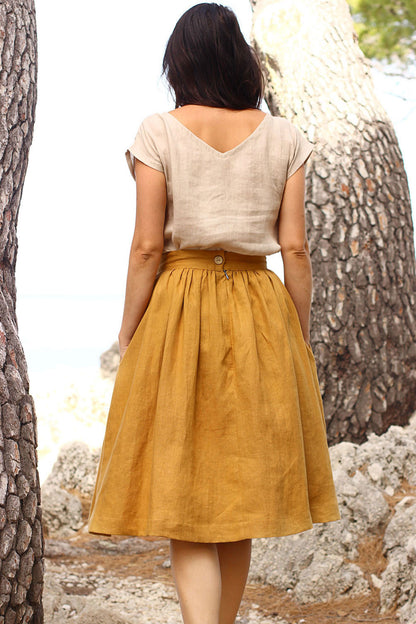 Czech linen A-line skirt Lotika