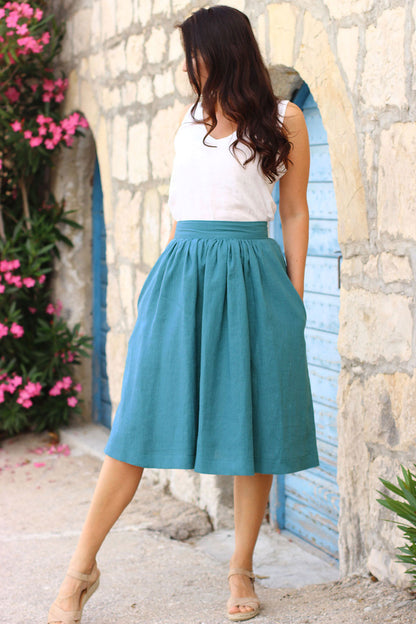 Czech linen A-line skirt Lotika