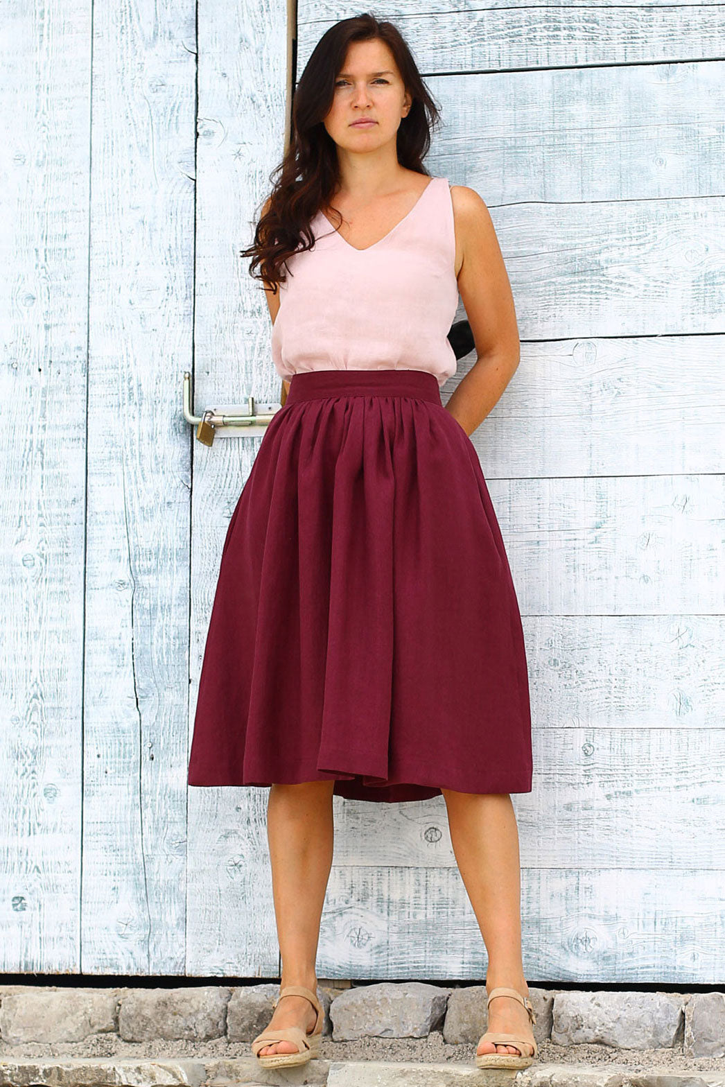 Czech linen A-line skirt Lotika