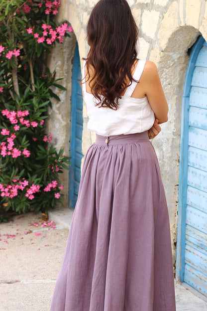 Czech linen long skirt Lotika