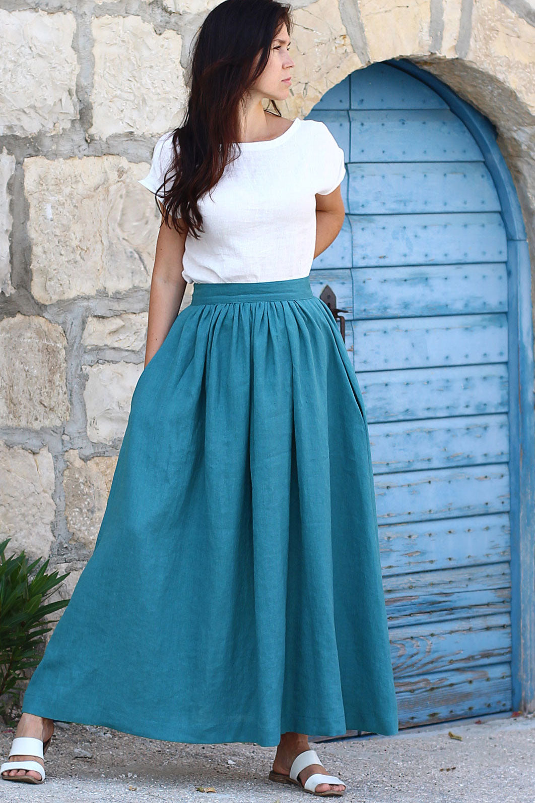 Czech linen long skirt Lotika