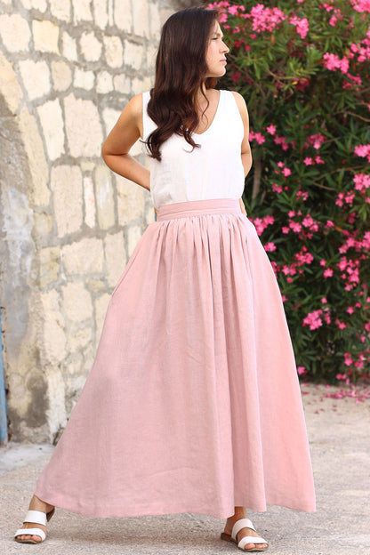 Czech linen long skirt Lotika