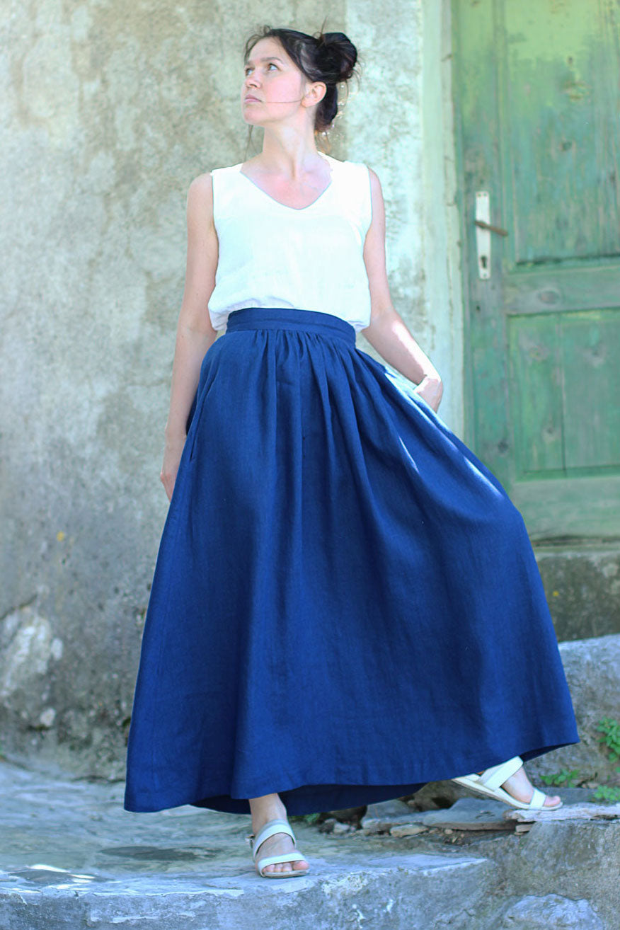 Czech linen long skirt Lotika