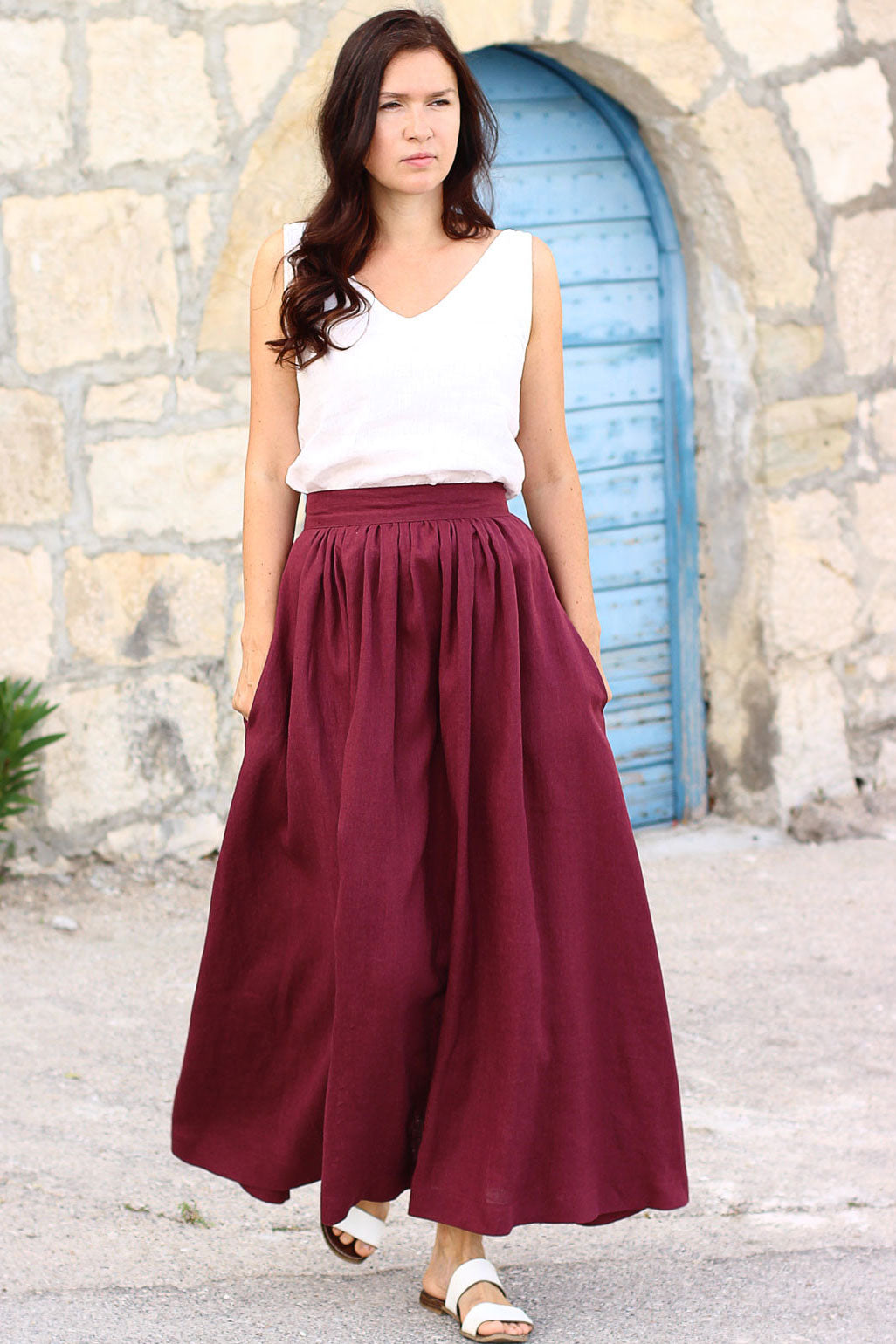 Czech linen long skirt Lotika