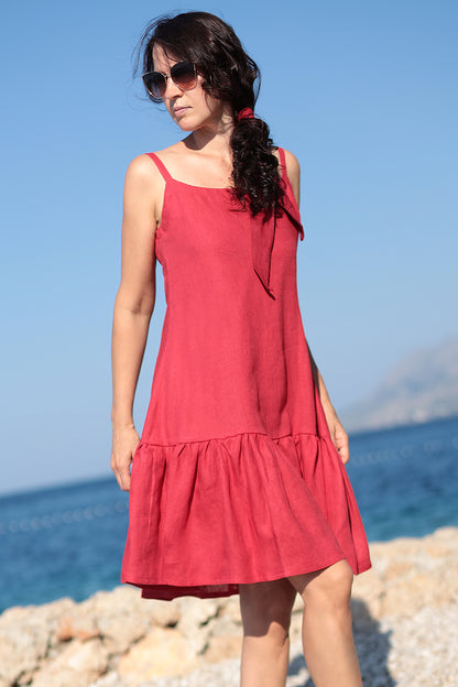 Summer linen dress double-sided 2in1