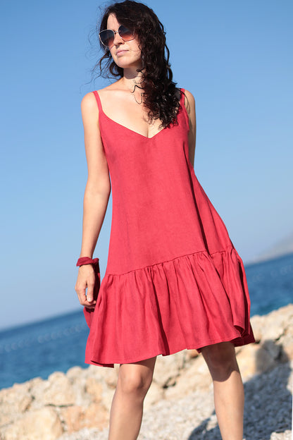 Summer linen dress double-sided 2in1