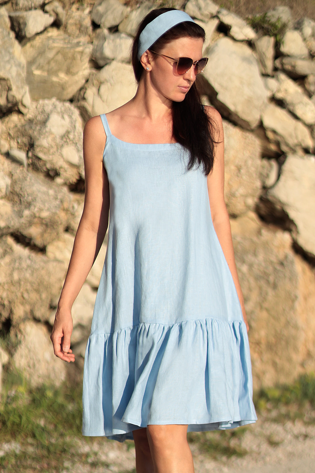 Summer linen dress double-sided 2in1