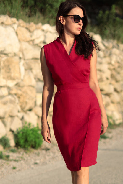 Czech linen wrap dress