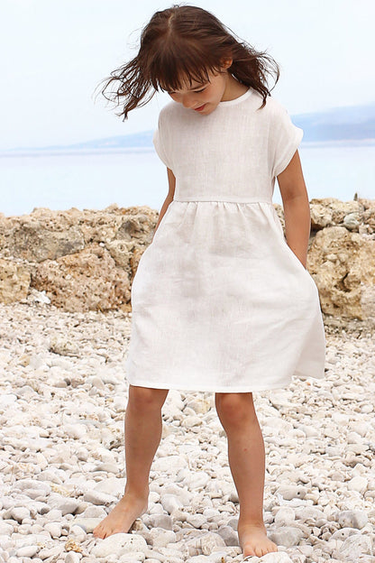 Girl's linen dress for daughter and mother