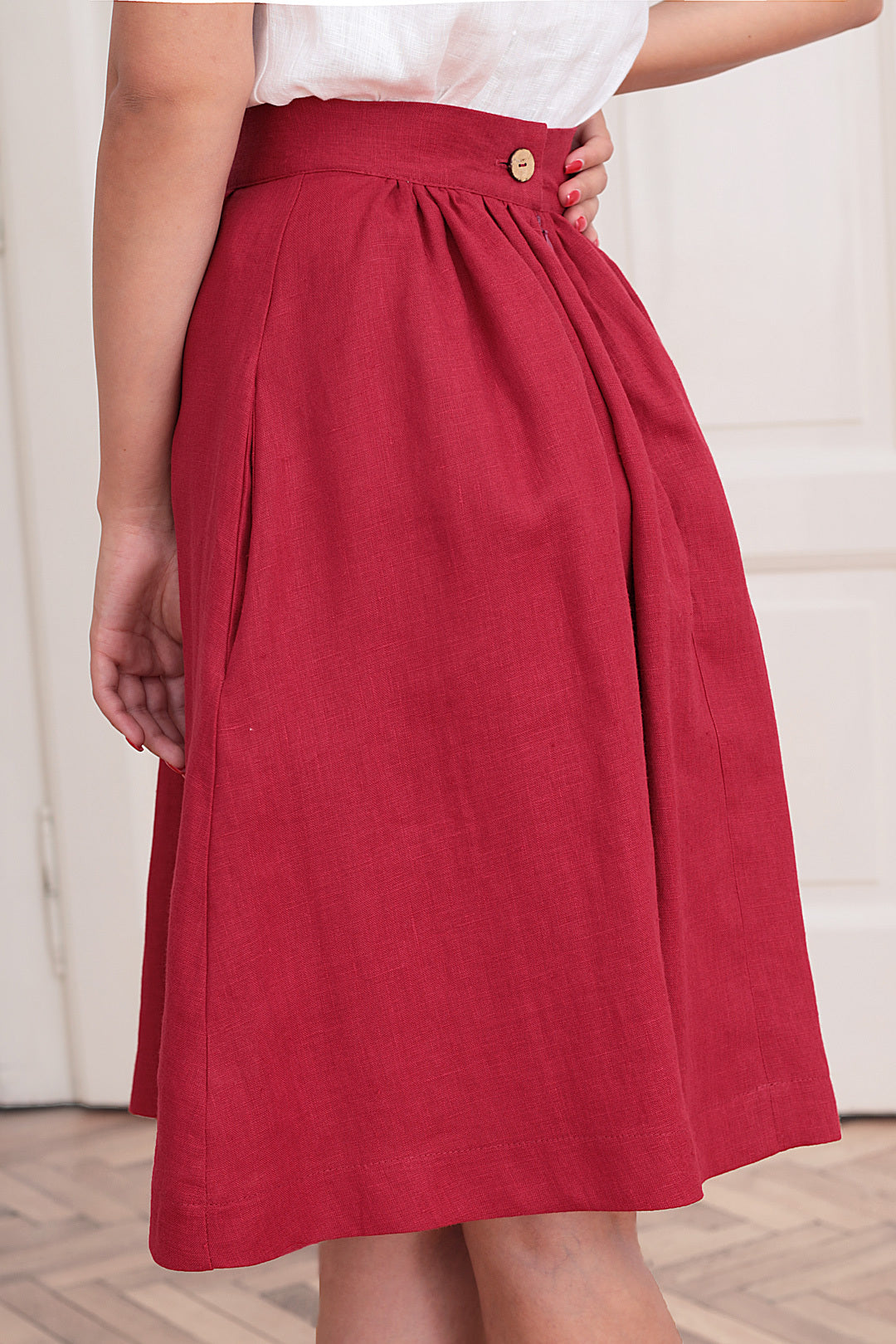 Solid colored linen skirt