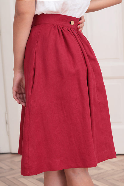 Solid colored linen skirt