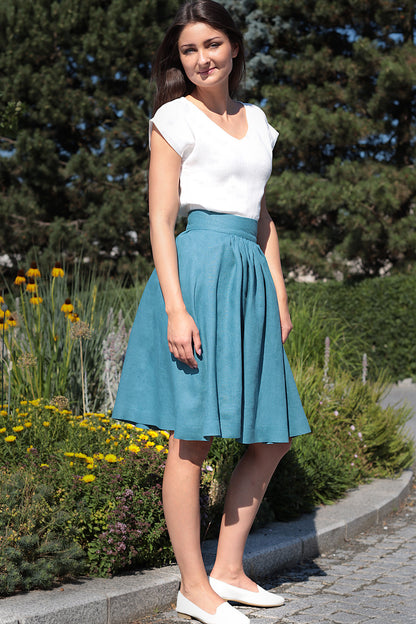 Solid colored linen skirt