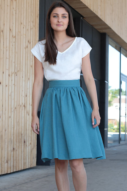 Solid colored linen skirt