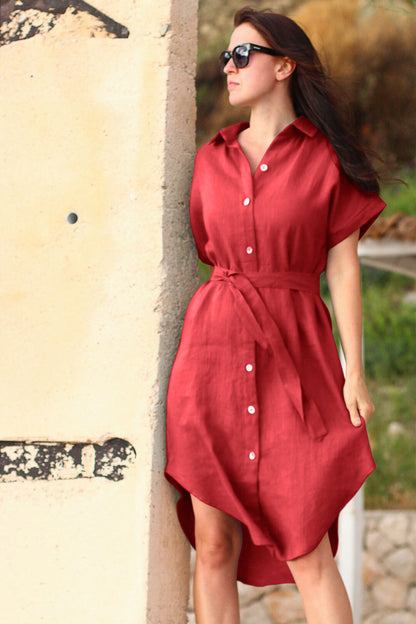 Shirt linen dress