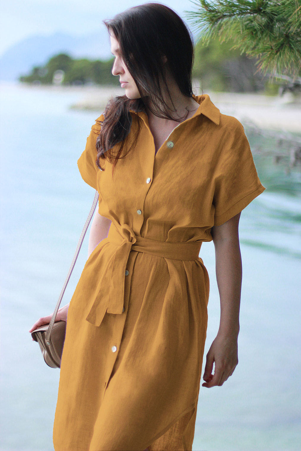 Shirt linen dress