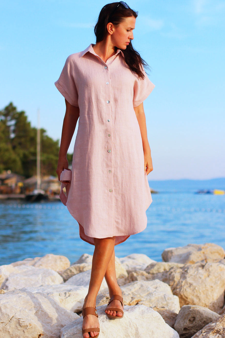 Shirt linen dress