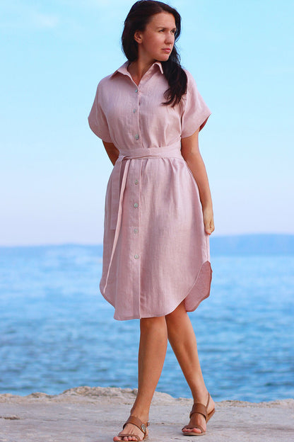 Shirt linen dress