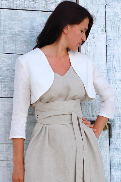 Short linen bolero