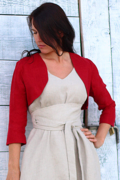 Short linen bolero