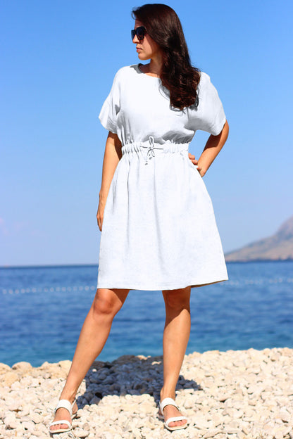 Summer linen dress retro 80th