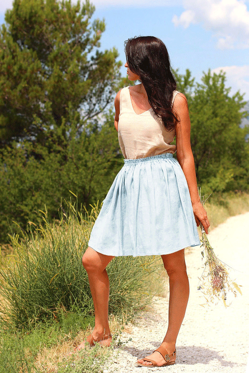 Linen mini skirt