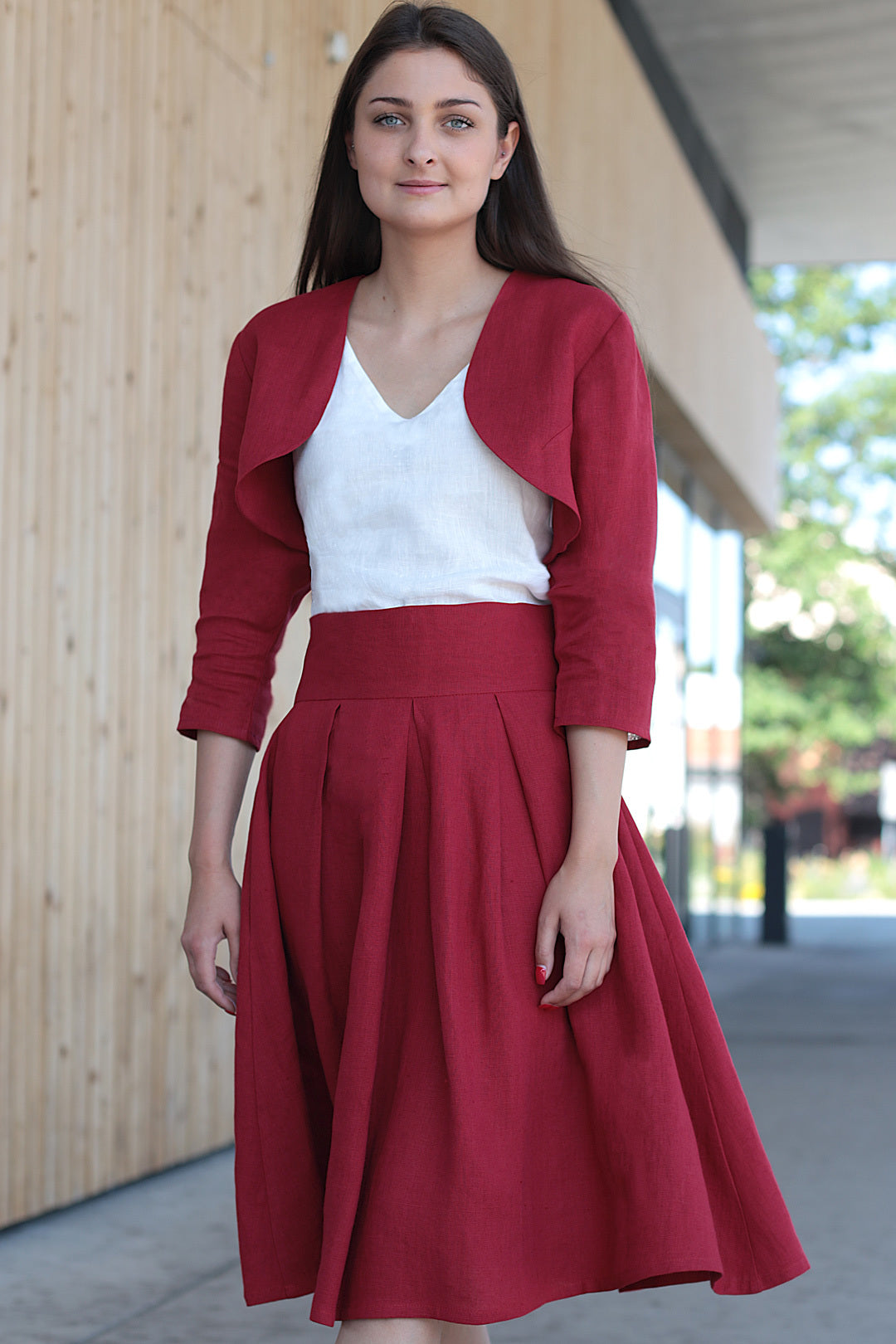 Linen evening skirt