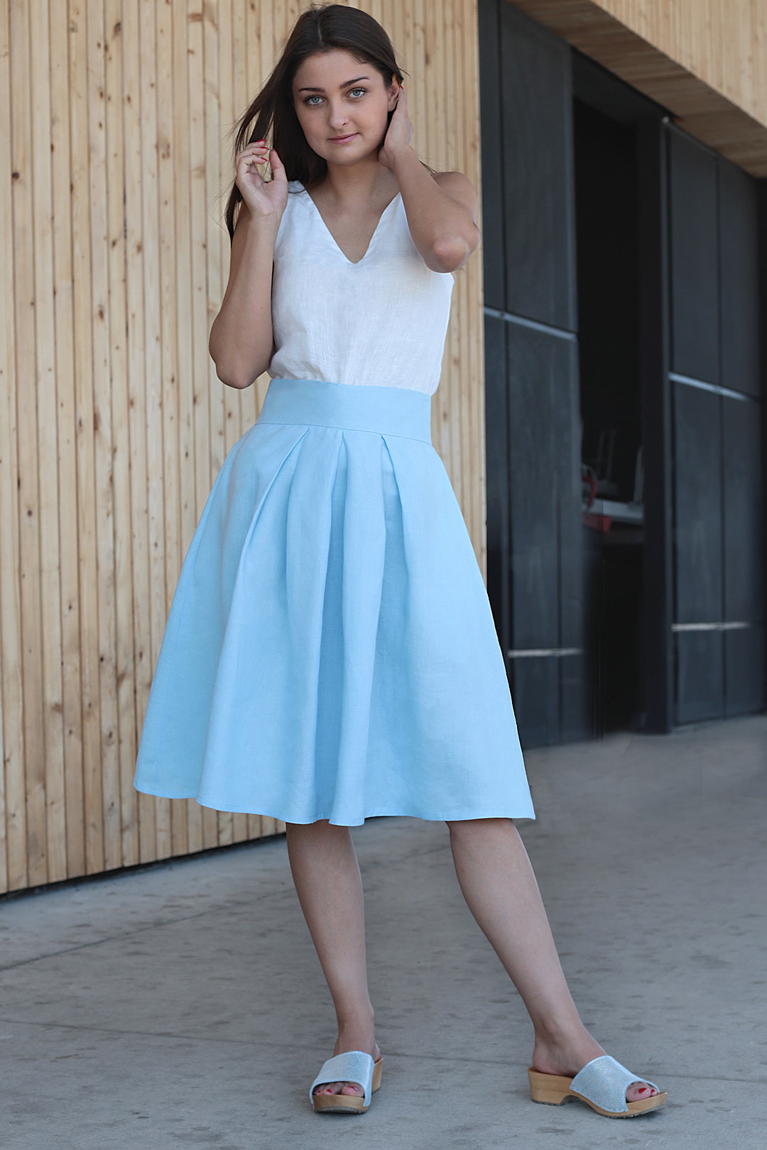 Linen evening skirt