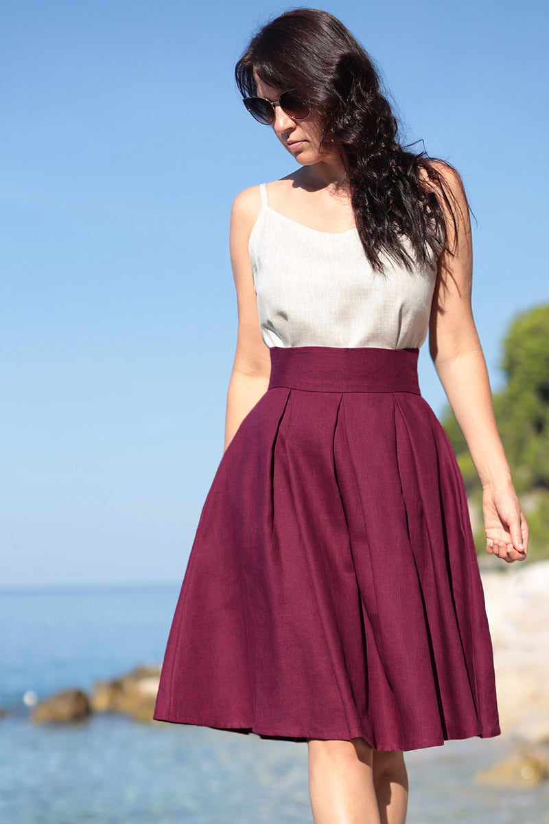 Linen evening skirt