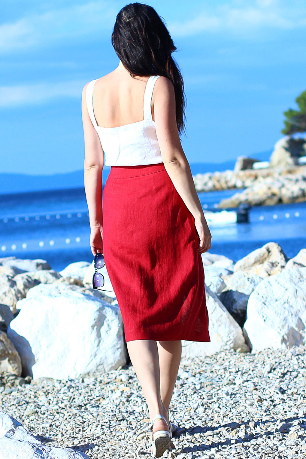 Linen wrap midi skirt Lotika