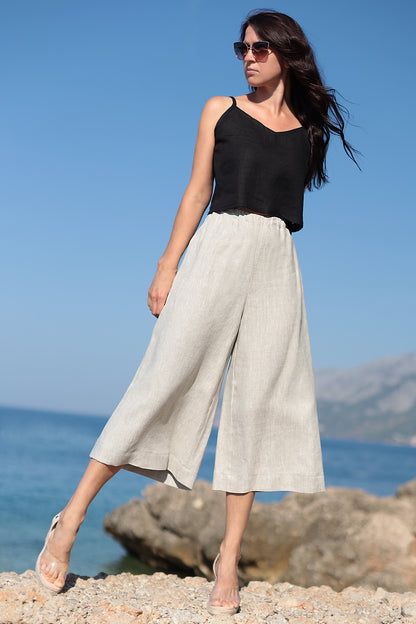 Linen 3/4 pants