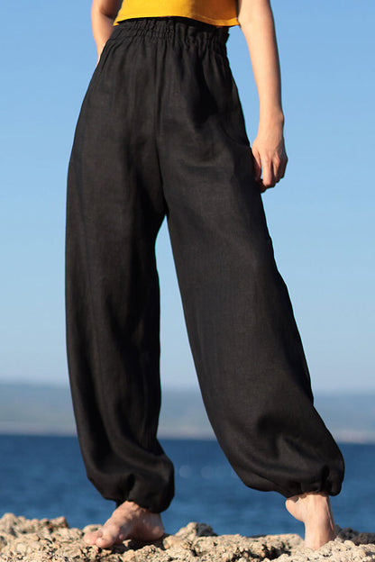 Slimming linen harem pants