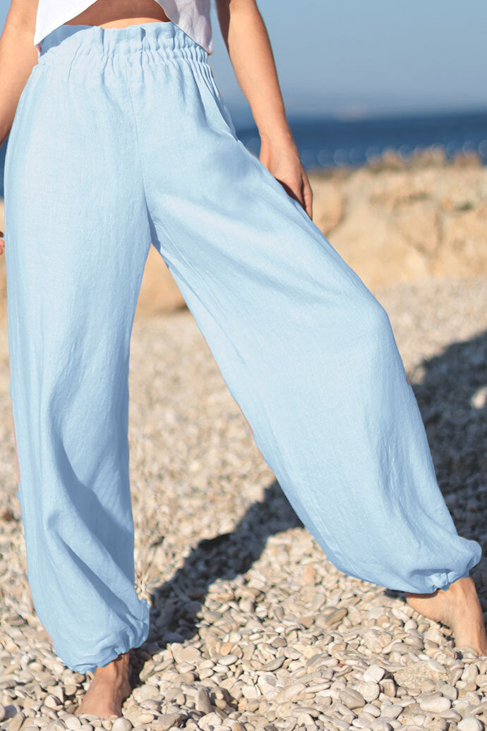 Slimming linen harem pants