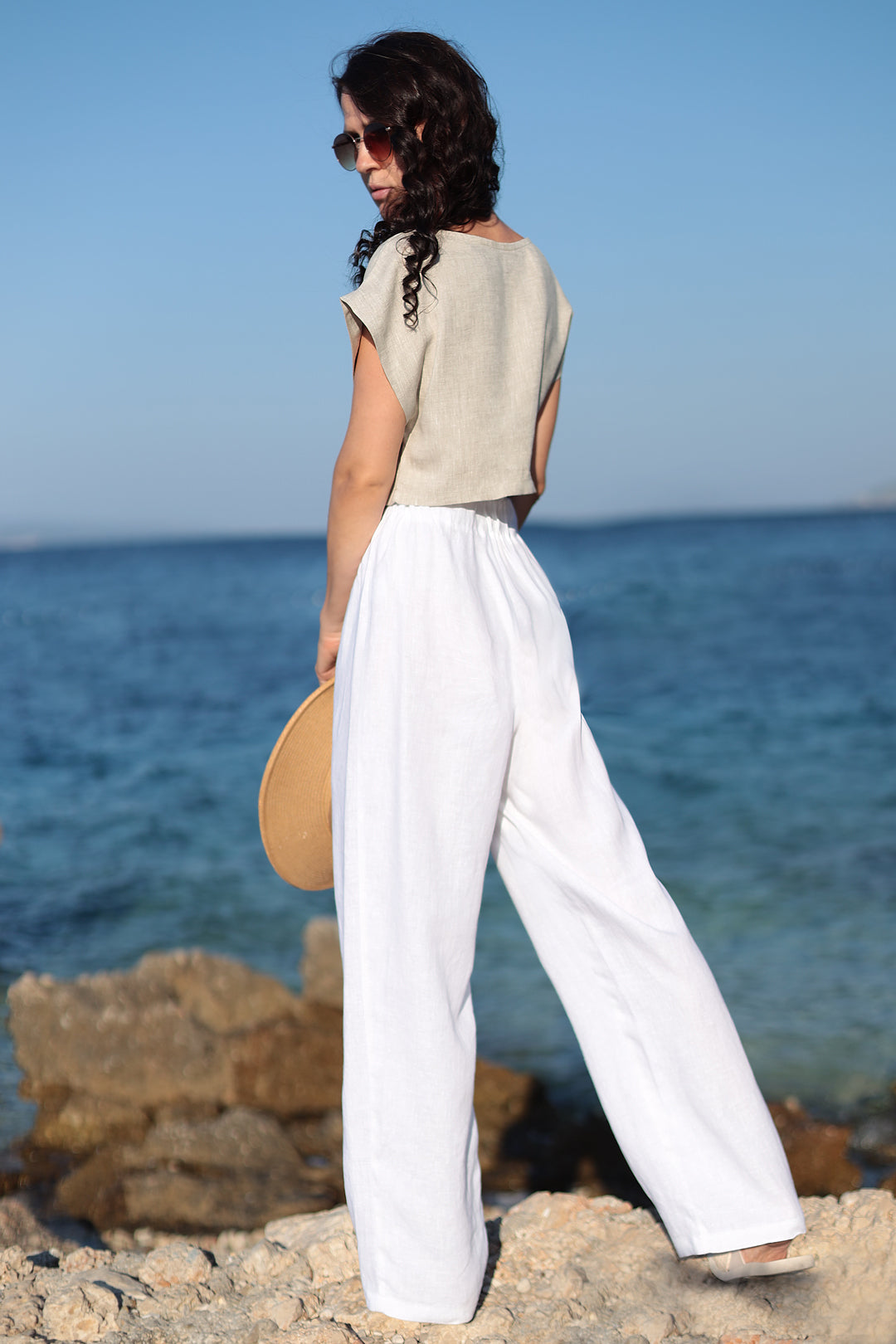 Linen comfortable trousers