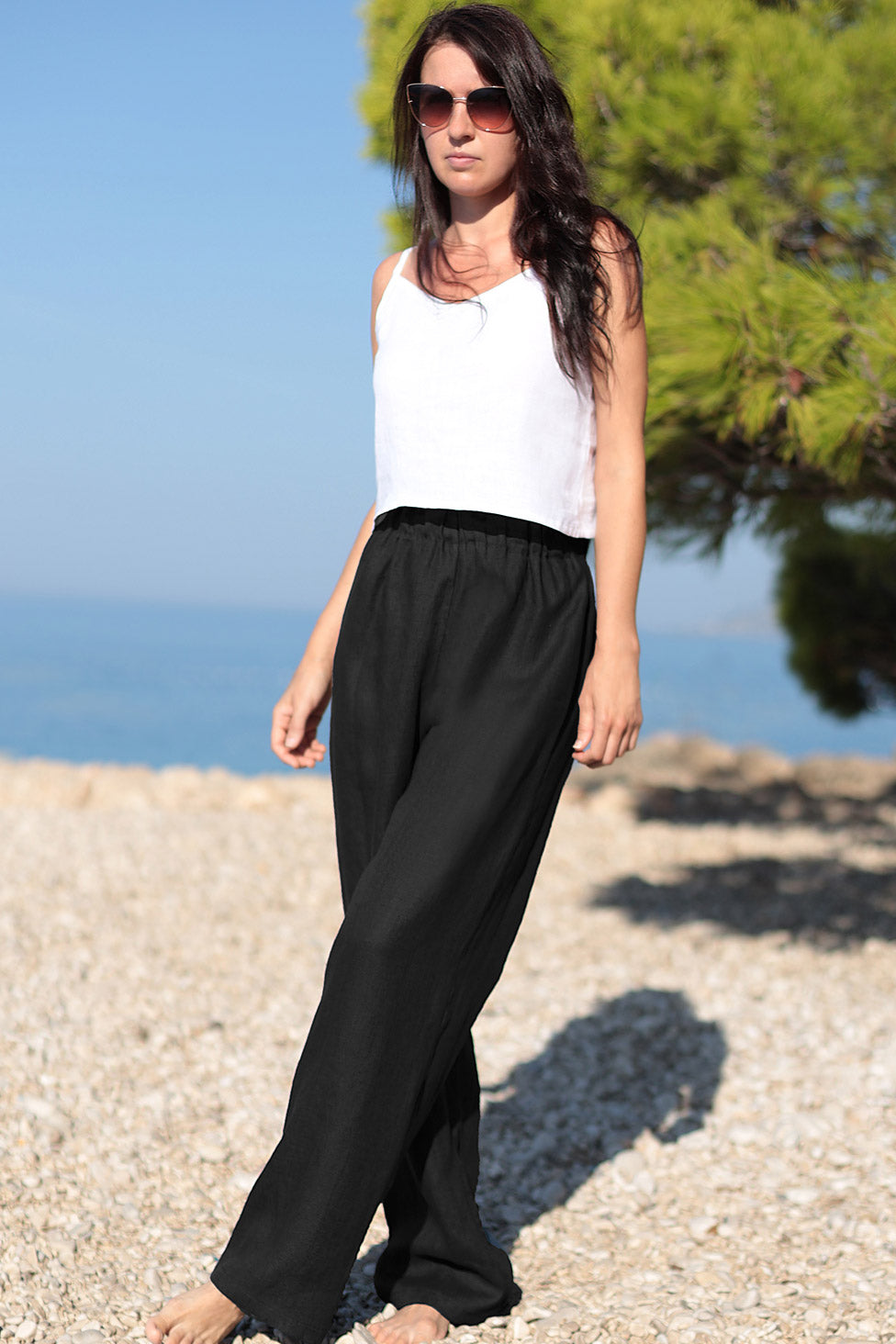 Linen comfortable trousers