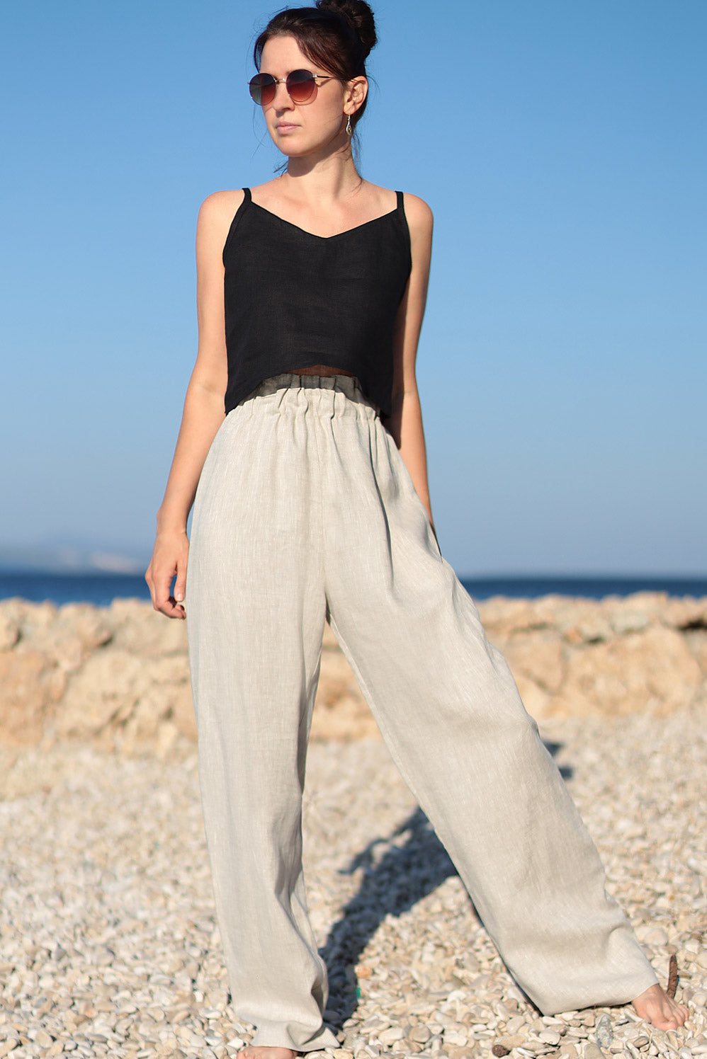 Linen comfortable trousers