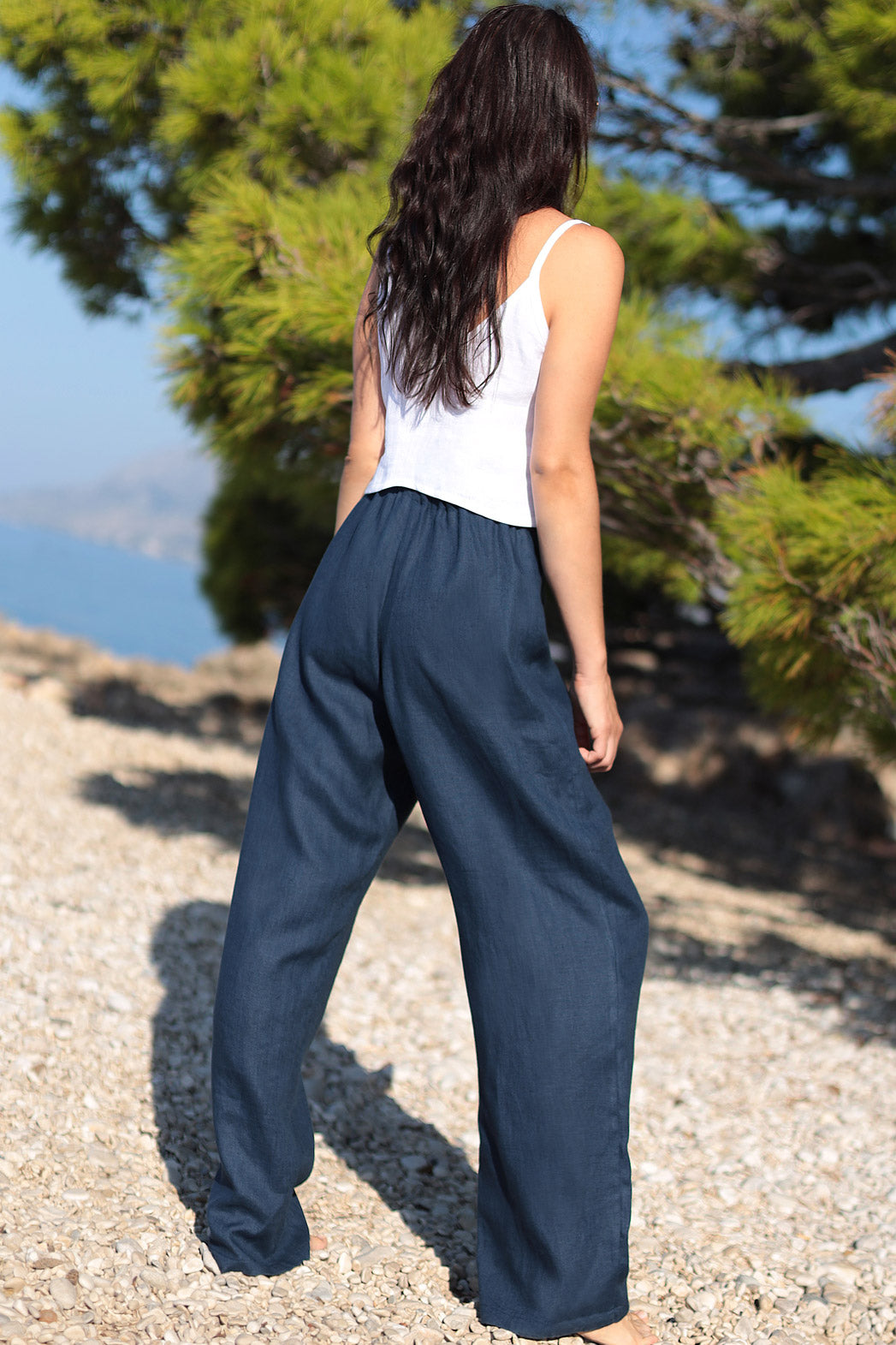 Linen comfortable trousers