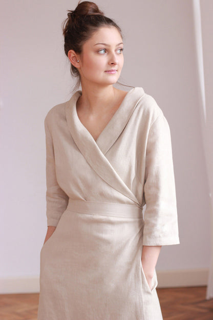 Linen wrap maxi dress Lotika