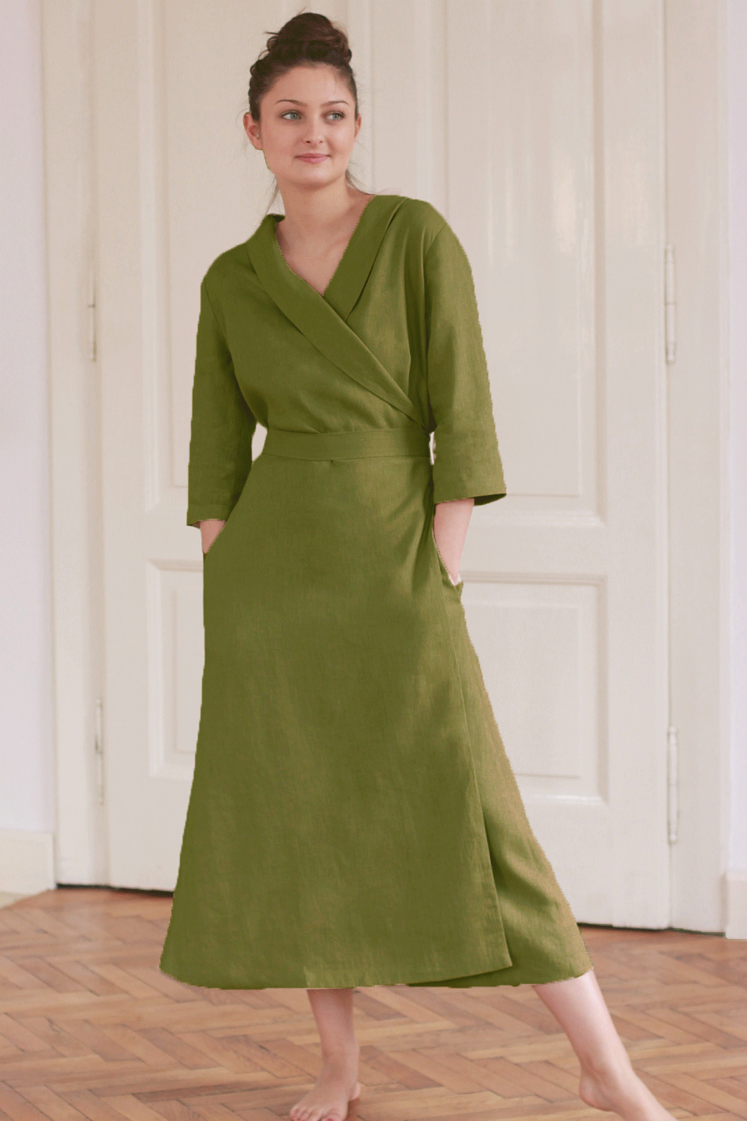 Linen wrap maxi dress Lotika