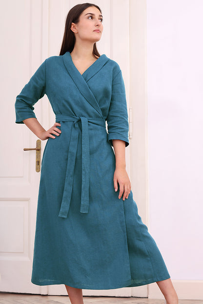 Linen wrap maxi dress Lotika