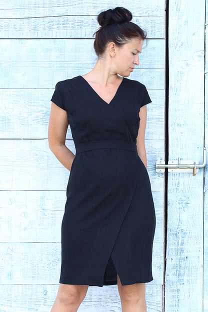 Linen wrap dress