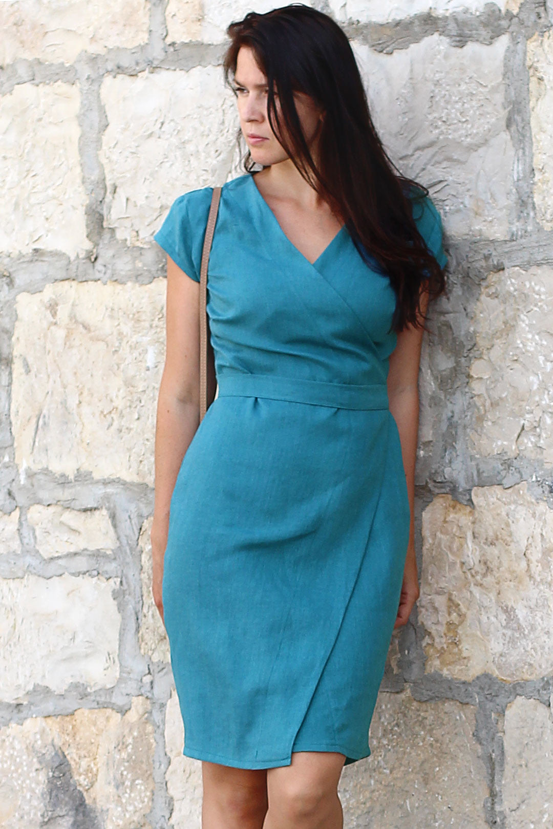 Linen wrap dress