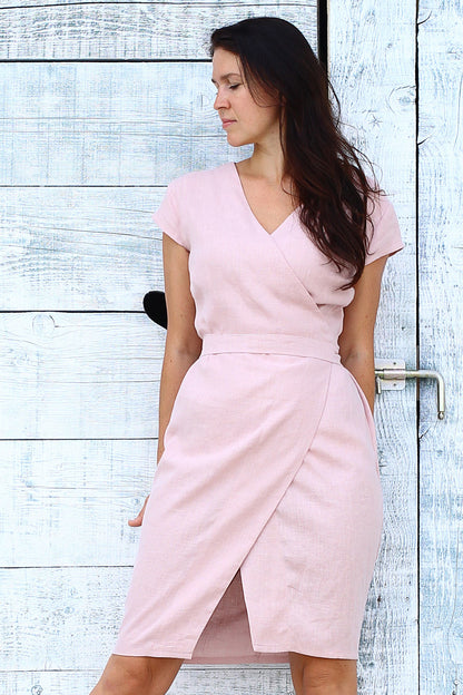 Linen wrap dress