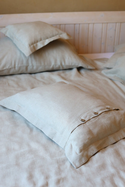 Linen pillowcase 50x70 cm smooth canary