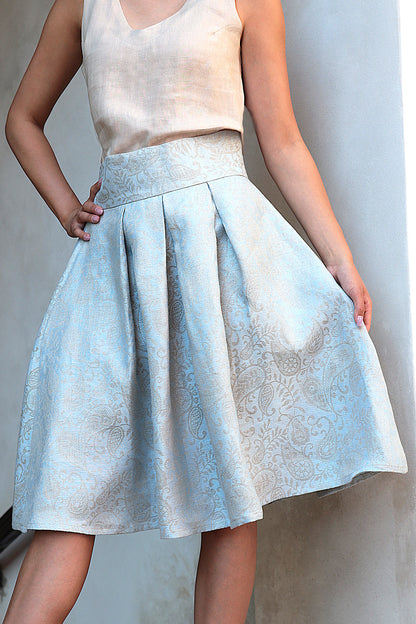 Luxurious linen brocade skirt